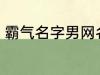 霸气名字男网名大全 冷酷好听男网名