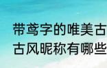 带鸢字的唯美古风名字 带鸢字的唯美古风昵称有哪些